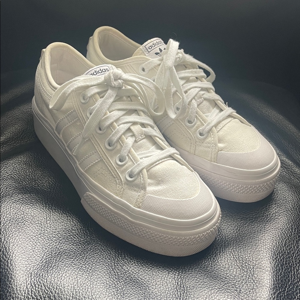 adidas Women’s White Nizza Platform Sneaker